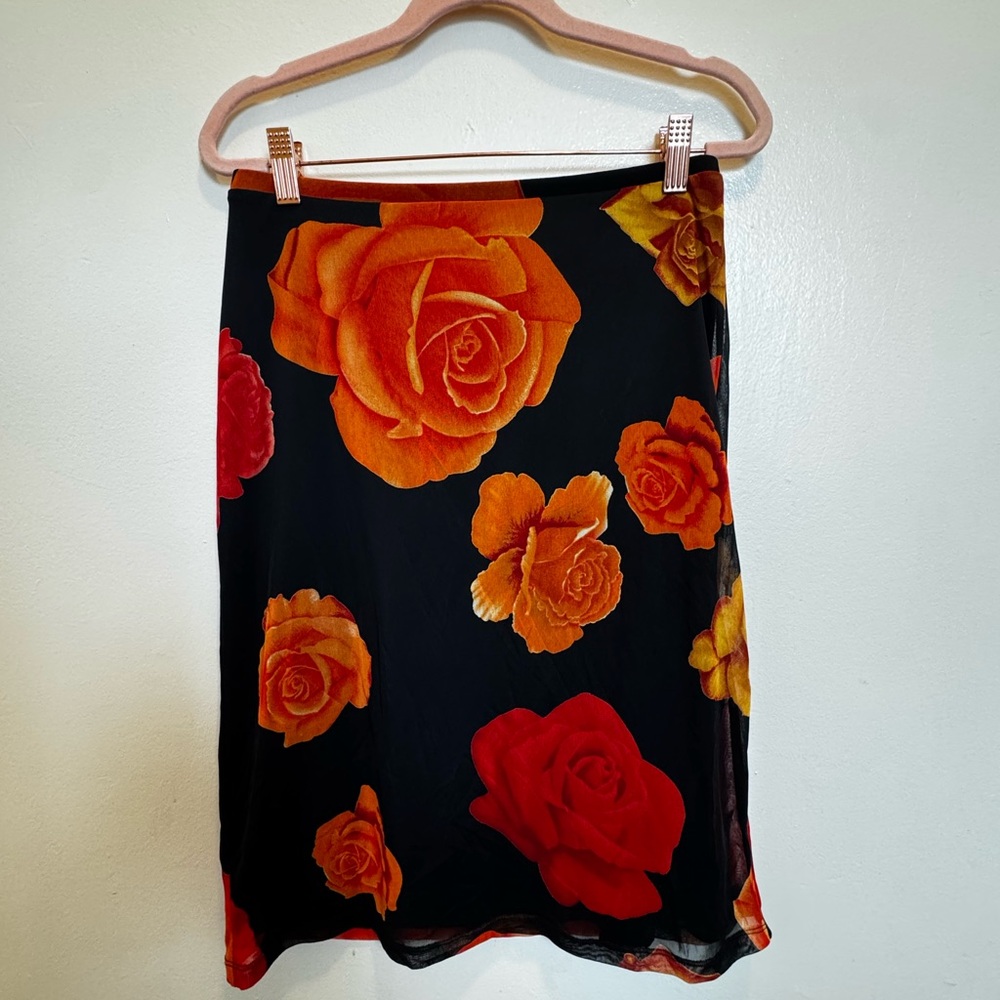 SOLD - Vintage - Express Rose Floral Skirt